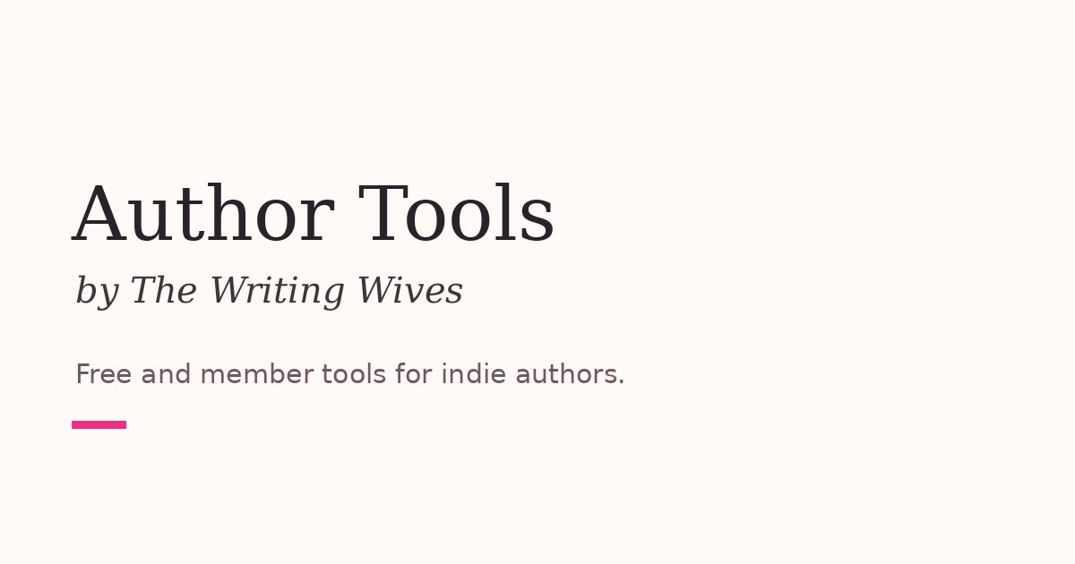 The Author Tools card: the suite of tools for authors from The Writing Wives
